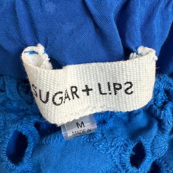 Sugarlips Blue Eyelet Off Shoulder Dress, Size M - Picture 3 of 5
